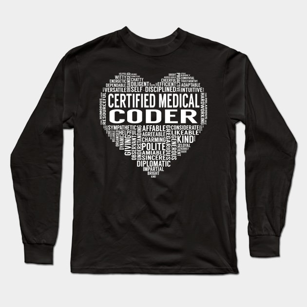 Certified Medical Coder Heart Long Sleeve T-Shirt by LotusTee